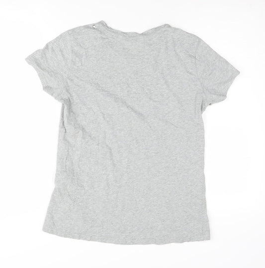 Diesel Women's Grey T-Shirt - Size S, Cotton, Casual