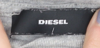 Diesel Women's Grey T-Shirt - Size S, Cotton, Casual