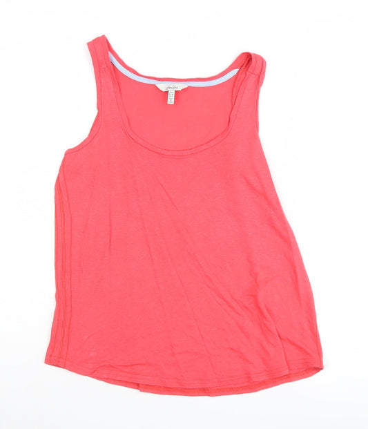Womens UK Size 8 Joules Pink Viscose Blend Tank