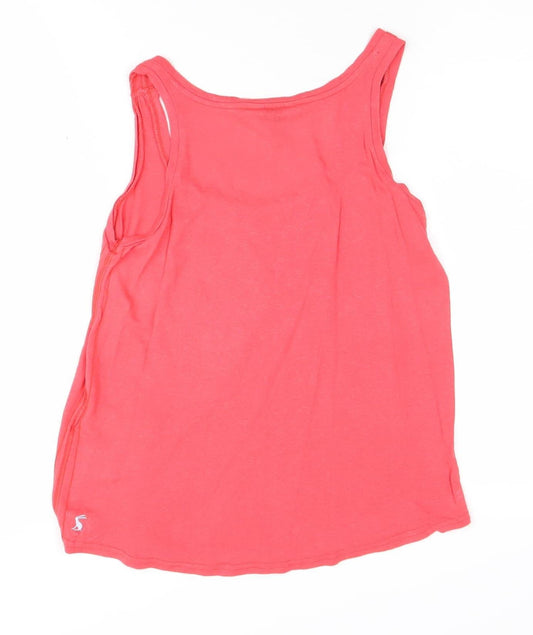 Womens UK Size 8 Joules Pink Viscose Blend Tank