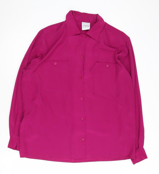 Womens UK Size 12 Alexon Pink Polyester Button-Up