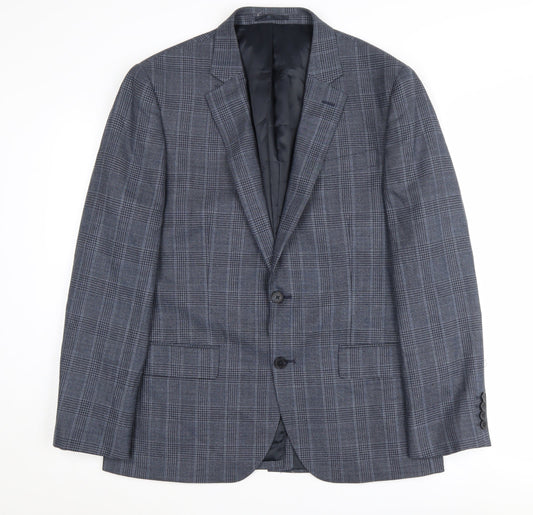 Jaeger Men's Grey Check Blazer 40S Classic Business