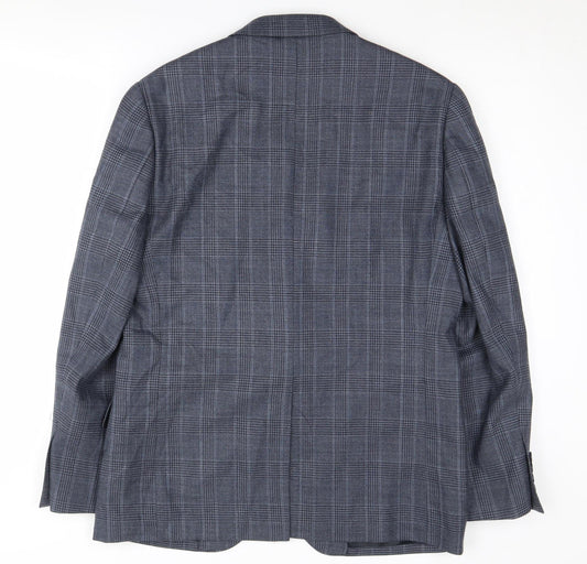 Jaeger Men's Grey Check Blazer 40S Classic Business