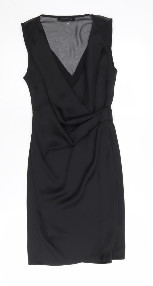 AllSaints Women's Black Wrap Dress, Size 6