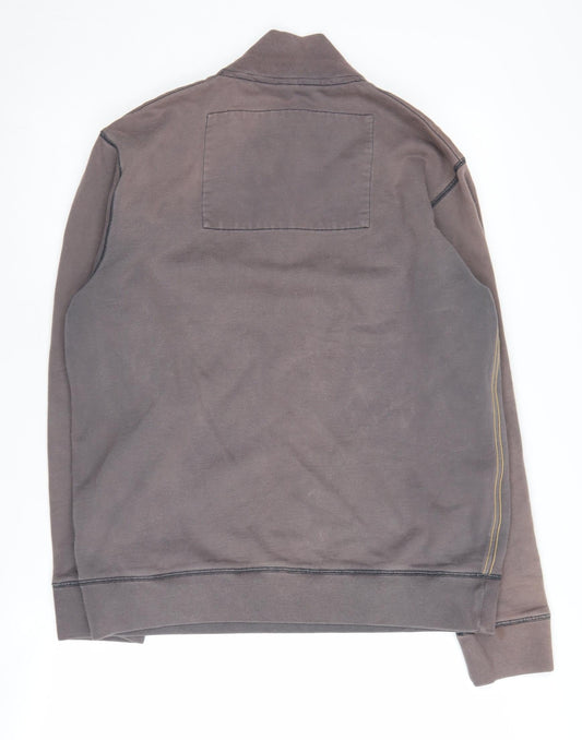 Boden Men's Grey Cotton 1/4 Zip Sweatshirt M