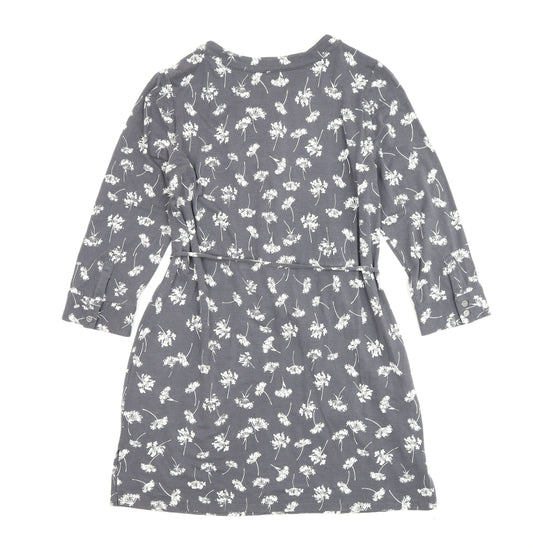 Laura Ashley Grey Floral Shirt Dress - Size 12