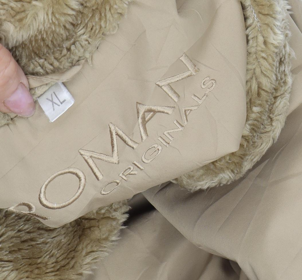 Close-up detail of Roman Originals Women's Beige Coat XL Classic Overcoat