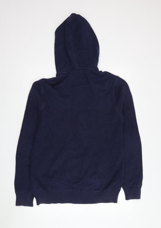 Jack Wills Men's Blue Full Zip Hoodie, Medium, Cotton Knit
