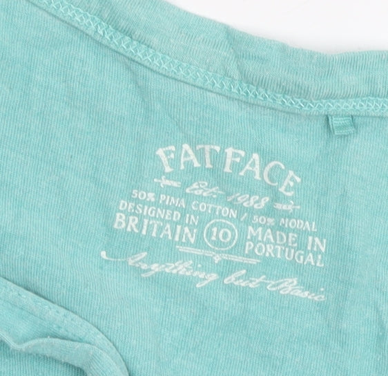 Fat Face Women's Green Camisole Tank Top - Size 10