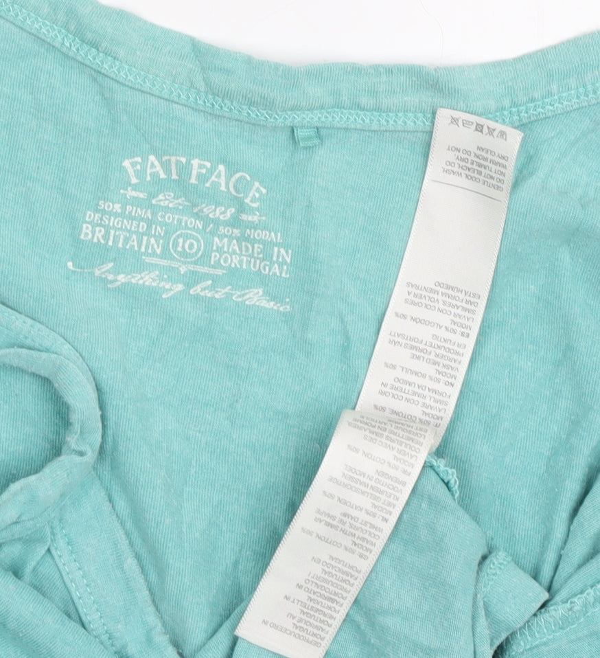 Fat Face Women's Green Camisole Tank Top - Size 10