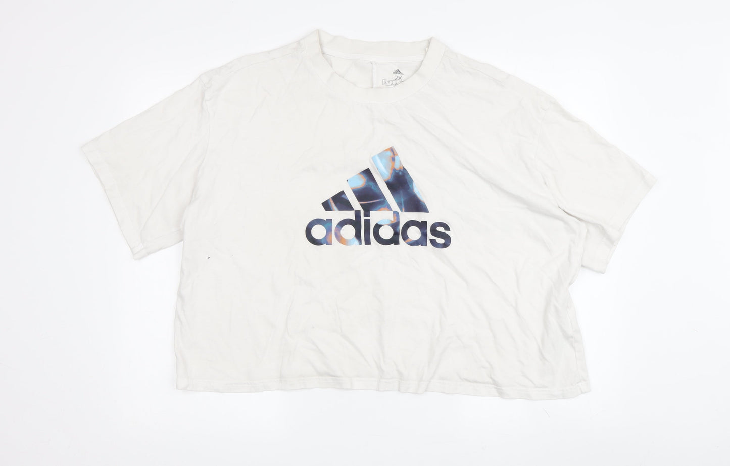 Adidas Women's White 2XL Relaxed Fit T-Shirt