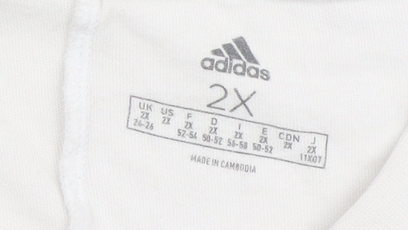 Adidas Women's White 2XL Relaxed Fit T-Shirt