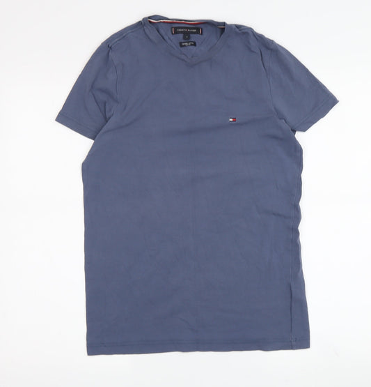 Tommy Hilfiger Men's Blue V-Neck T-Shirt, Size S