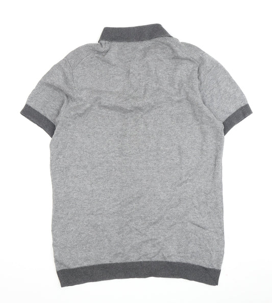 Crew Clothing Men's Grey Polo, Size L, Short Sleeve