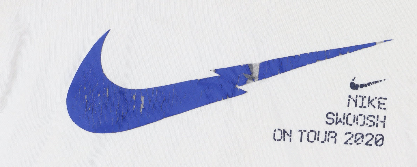 Nike Men's White S Pullover Hoodie Logo