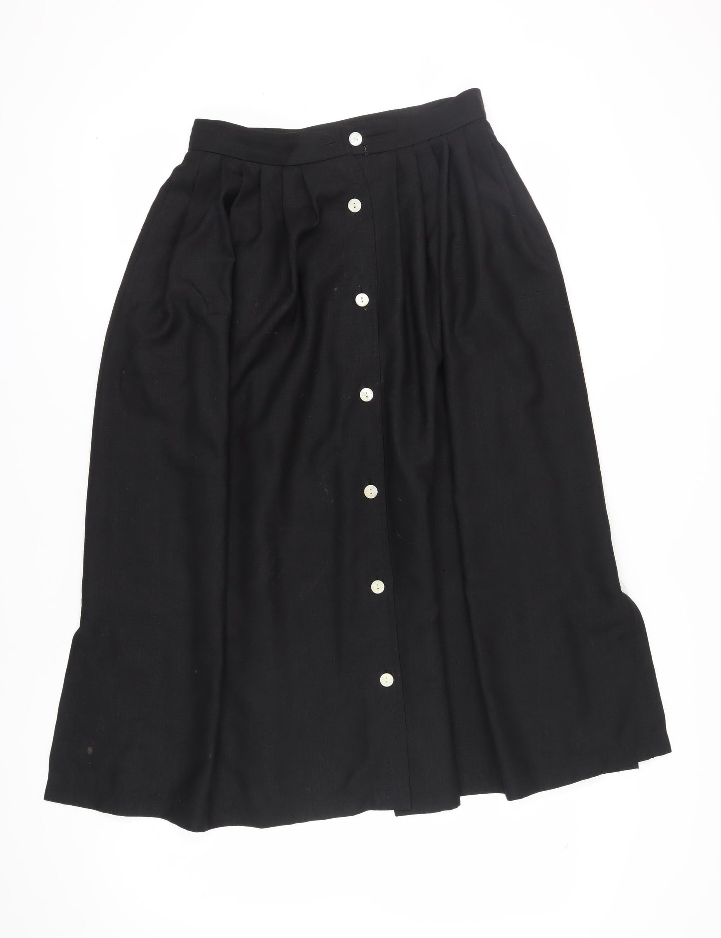 Jaeger Women's Black Midi Pleated Skirt Size 14