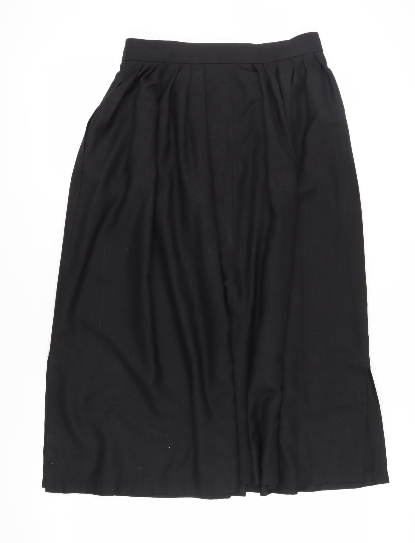 Jaeger Women's Black Midi Pleated Skirt Size 14