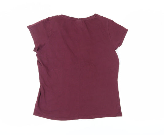 Harry Potter Women's Red T-Shirt L with Hogwarts Design