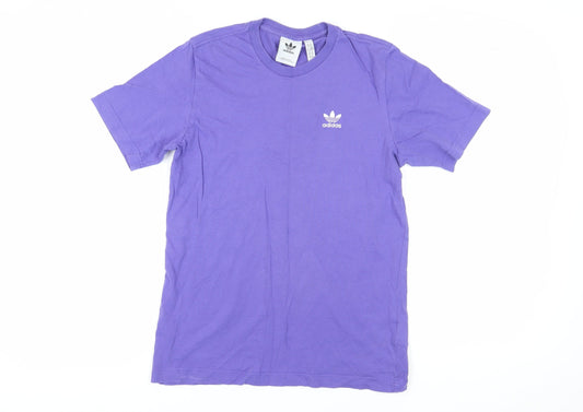Additional front view of Adidas Men's Purple XS T-Shirt, Crew Neck, 100% Cotton