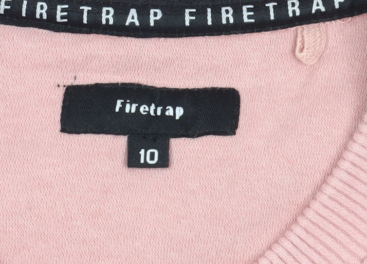 Firetrap Women's Pink Logo Pullover Sweatshirt Size 10