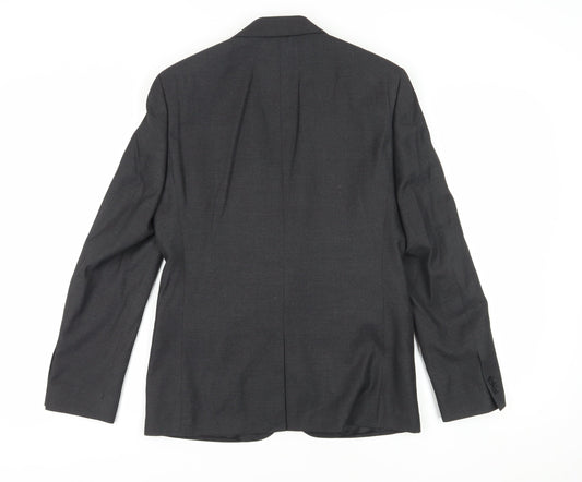 Moss London Men's Grey Slim Fit Blazer, Size 38R