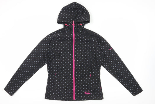 Trespass Women's Black Polka Dot Hooded Fleece Jacket M
