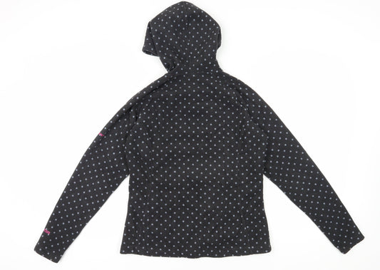 Trespass Women's Black Polka Dot Hooded Fleece Jacket M