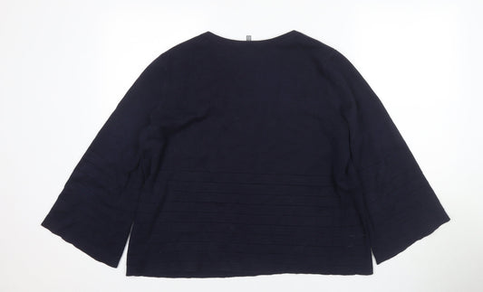 Womens UK Size 16 Laura Ashley Blue Cotton Blend Jersey