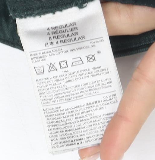 Gap Women's Green Skinny Jeans, Size 4, Cotton Blend