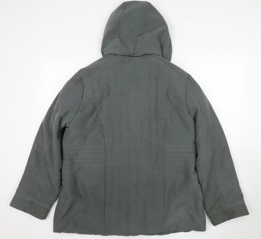 BHS Women's Green Hooded Parka Jacket Size 18