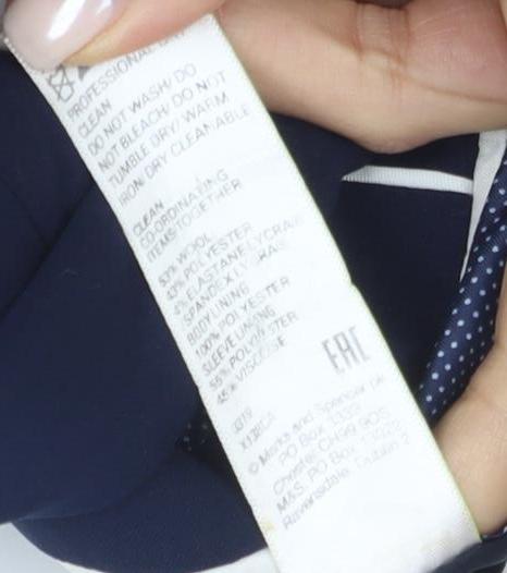 Marks and Spencer Blue Men's Regular Suit Jacket 36R