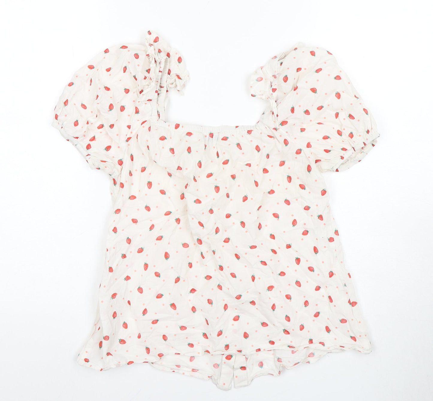 Papaphrase Women's White Floral Blouse Size 8