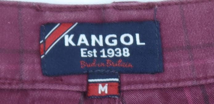 Kangol Men's Red Plaid Chino Shorts - Medium