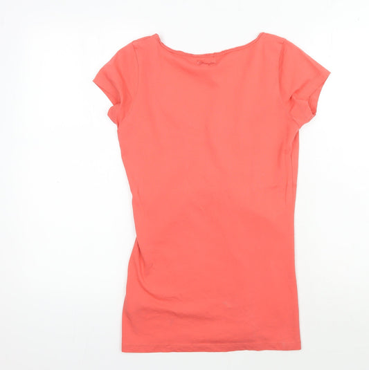 Womens UK Size S Wrangler Red 100% Cotton T-Shirt