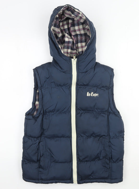 Lee Cooper Women's Blue Hooded Waistcoat Size 12