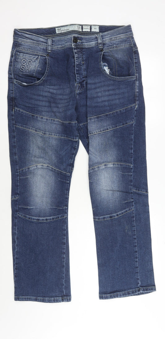 Crosshatch Men's Blue Straight Jeans 36 S