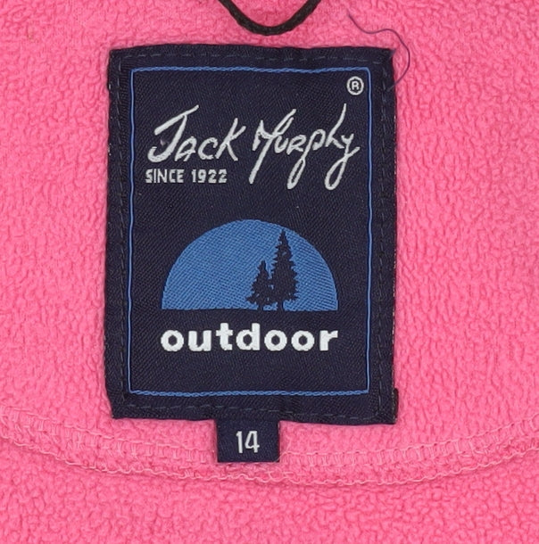 Jack Murphy Women's Pink Fleece Jacket, Size 14