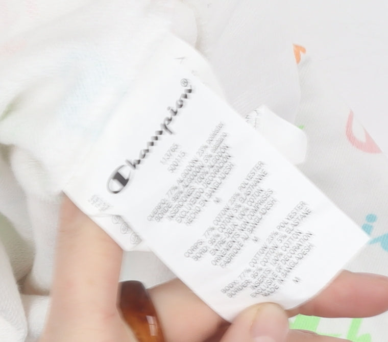 Champion Unisex White Pullover Sweatshirt M