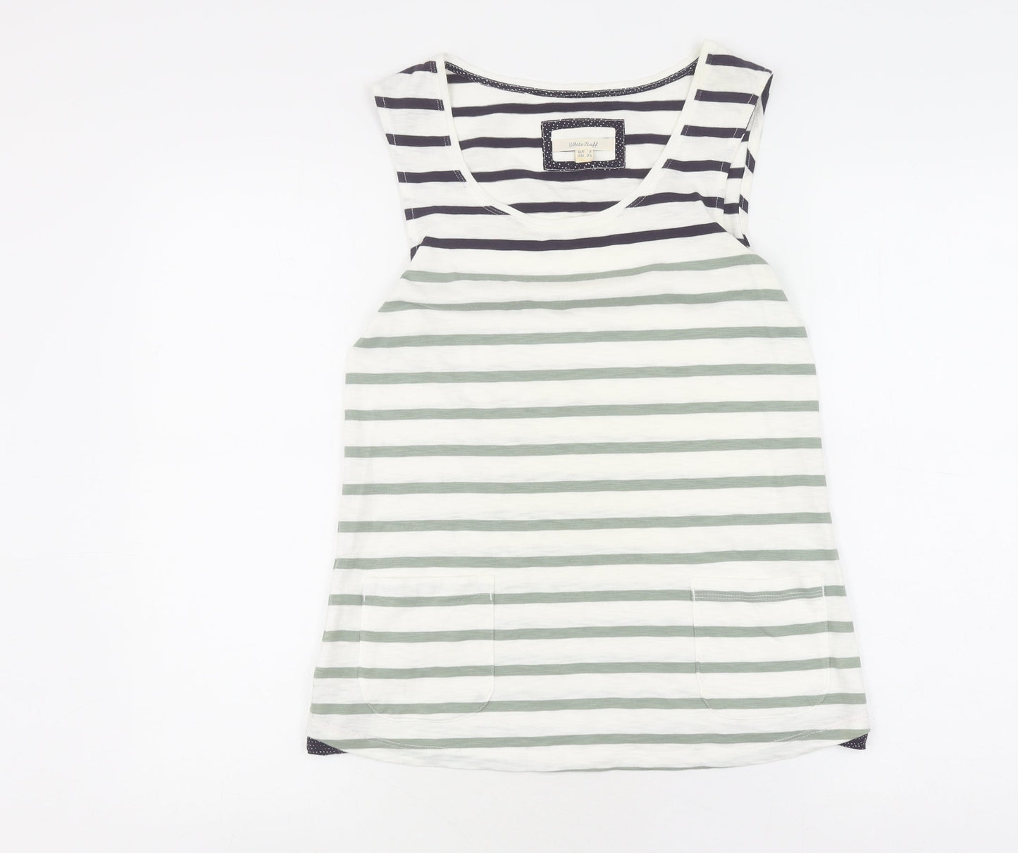 White Stuff Women's Multicolour Striped Cotton Tank