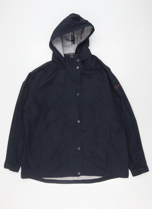 Jack Murphy Women's Black Hooded Rain Coat, Size 18