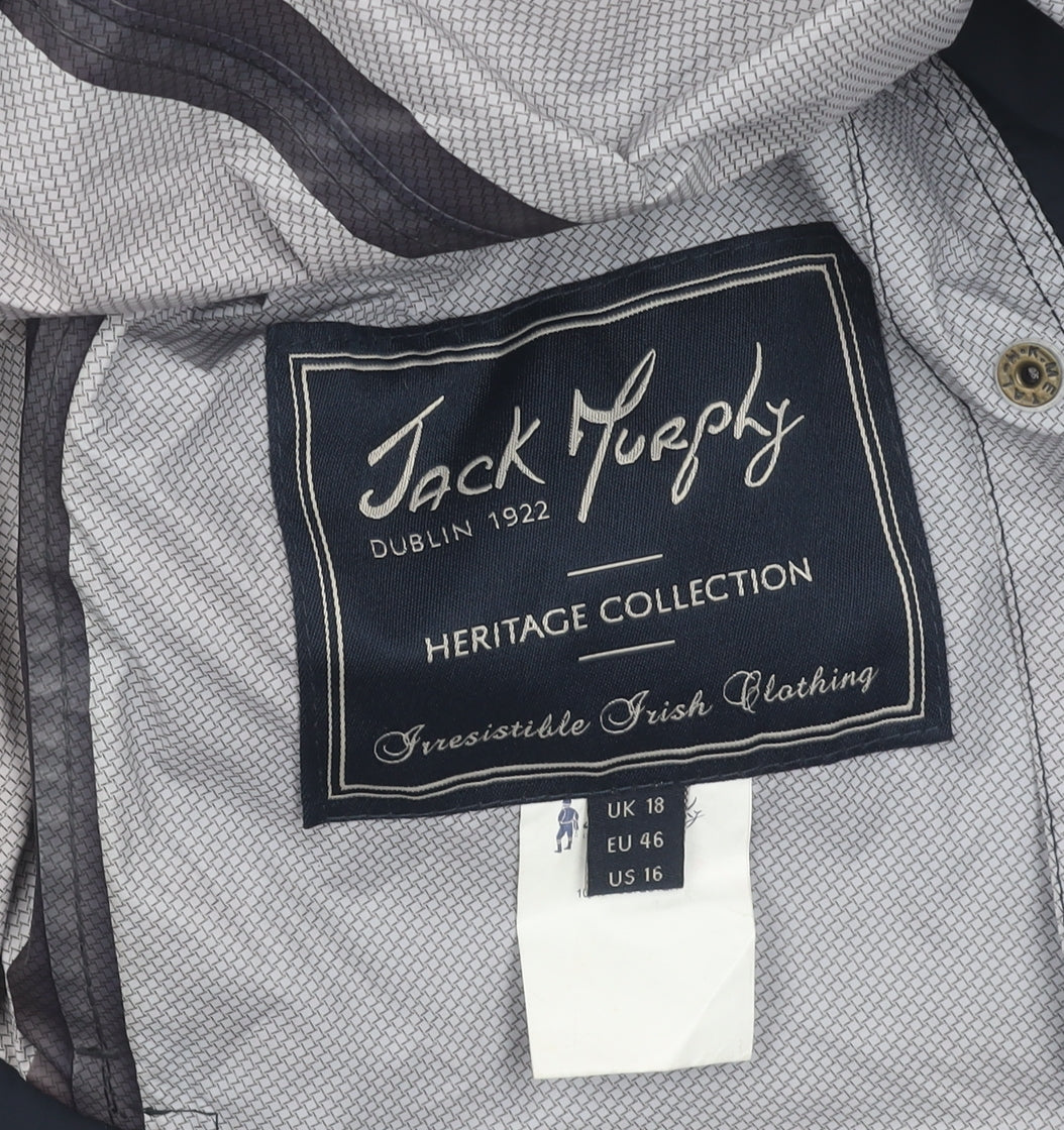 Jack Murphy Women's Black Hooded Rain Coat, Size 18