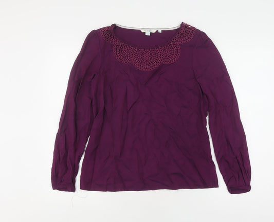 Womens UK Size 12 Boden Purple Viscose Blend Blouse