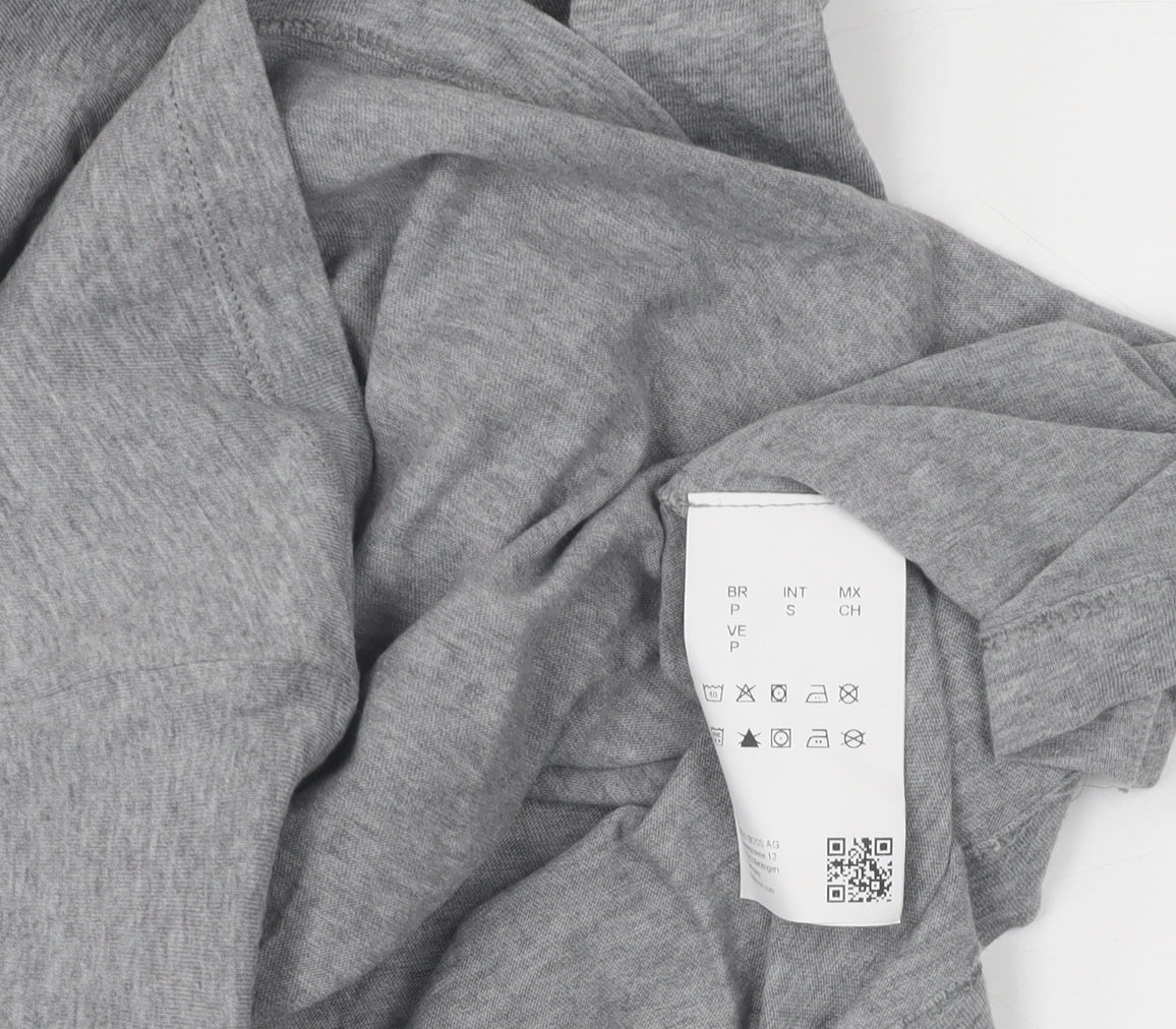 Hugo Boss Men's Grey Cotton T-Shirt, Size S, Short Sleeve