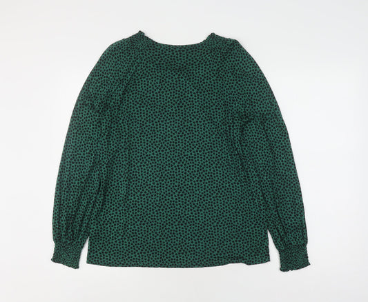 Boden Women's Green Floral Blouse UK 6 Long Sleeve