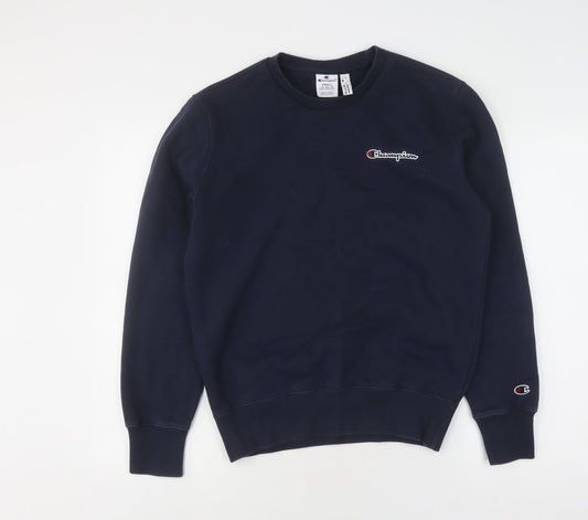 Champion Blue Unisex Sweatshirt Small Pullover Logo