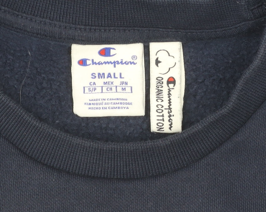 Champion Blue Unisex Sweatshirt Small Pullover Logo