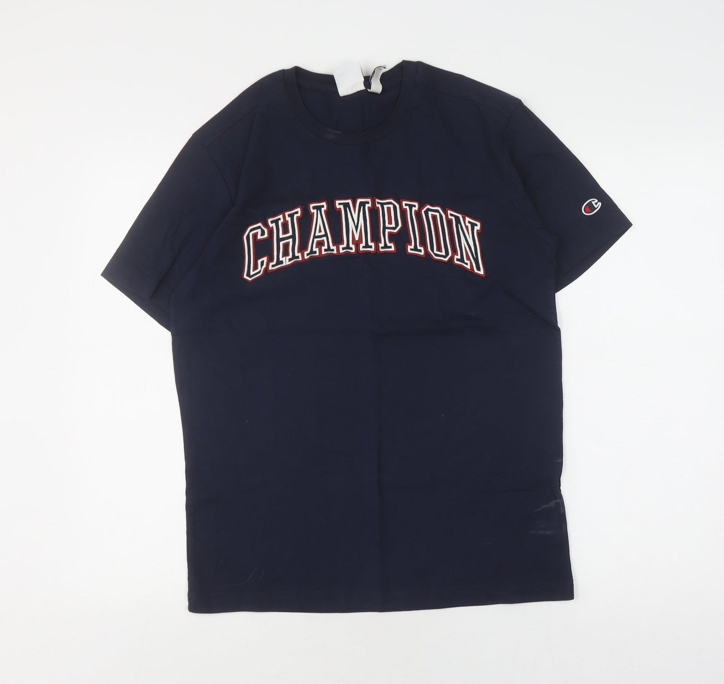 Champion Men's Blue Small T-Shirt, Embroidered Logo