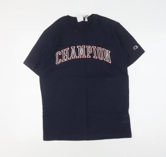 Mens UK Size S Champion Blue Cotton T-Shirt