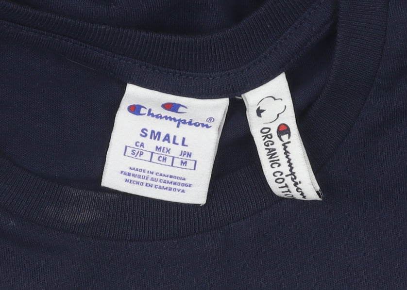 Champion Men's Blue Small T-Shirt, Embroidered Logo
