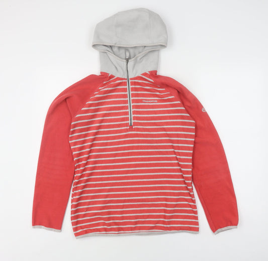 Craghoppers Women's Red Striped Pullover Hoodie Size 10